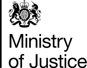A logo illustrating the organisation Ministry of Justice
